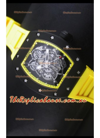 Richard Mille RM055 Bubba Watson Swiss Replica Watch in Yellow Indexes