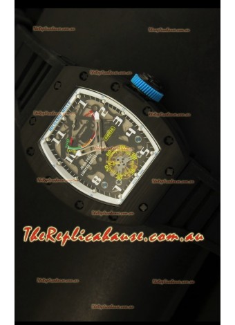 Richard Mille RM036 Jean Todt Forged Carbon Bezel Titanium Watch - All White/Blue Edition
