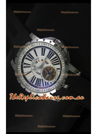 Roger Dubuis Excalibur Tourbillon Watch Japanese Movement - White Dial