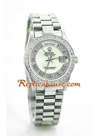 Rolex Day Date Silver - Diamond ROLX140