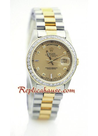 Rolex Day Date Two tone Swiss Wristwatch ROLX172