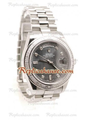 Rolex Day Date Silver Swiss Wristwatch ROLX530