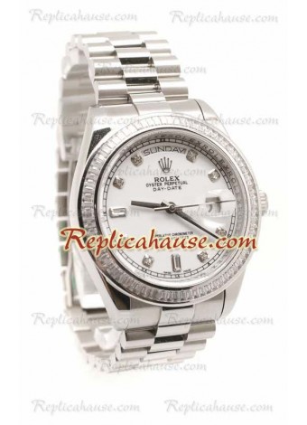 Rolex Day Date Silver Swiss Wristwatch ROLX531