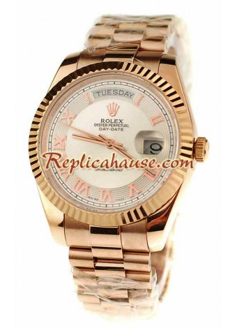 Rolex Day Date Pink Gold Swiss Wristwatch ROLX504