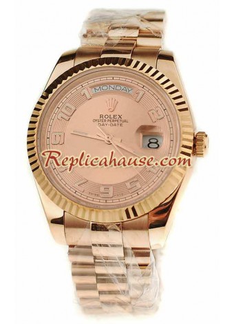 Rolex Day Date Pink Gold Swiss Wristwatch ROLX505