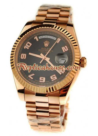 Rolex Day Date Pink Gold Swiss Wristwatch ROLX507
