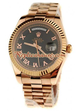 Rolex Day Date Pink Gold Swiss Wristwatch ROLX509