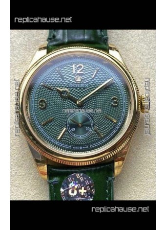 Rolex 1908 Perpetual in Yellow Gold Casing Green Dial Swiss Replica Watch 