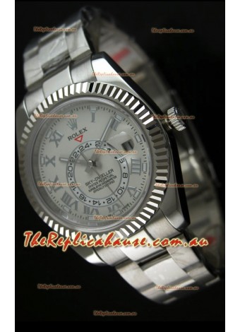 Rolex Sky-Dweller Stainless Steel Watch in White Dial
