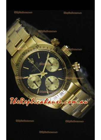 Rolex Daytona 6265 Cosmograph Black Dial in Gold Case