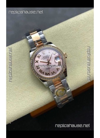 Rolex Super Clone Datejust 31MM Pink Dial Rose Gold Oyster Super Clone Watch 
