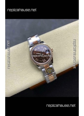 Rolex Super Clone Datejust 31MM Brown Dial Rose Gold Oyster Super Clone Watch 