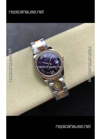 Rolex Super Clone Datejust 31MM Blue Dial Rose Gold Oyster Super Clone Watch 
