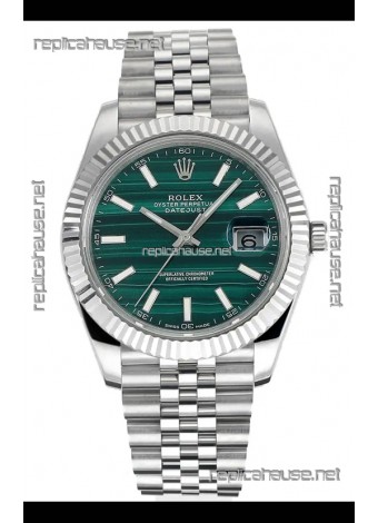Rolex Datejust Cal.3235 Movement Green Striped Dial 41MM Super Clone Watch 