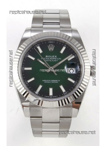 Rolex Datejust 126234 Ombre Green Dial Oyster FREE SPRUNG MVMT Super Clone Watch 41MM