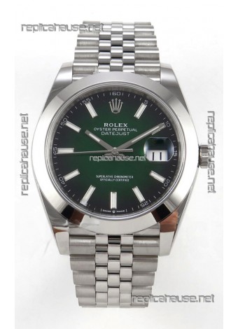 Rolex Datejust 126234 Ombre Green Dial Jubilee FREE SPRUNG MVMT Super Clone Watch 41MM