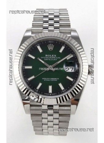 Rolex Datejust 126234 Ombre Green Dial Jubilee FREE SPRUNG MVMT Super Clone Watch 41MM