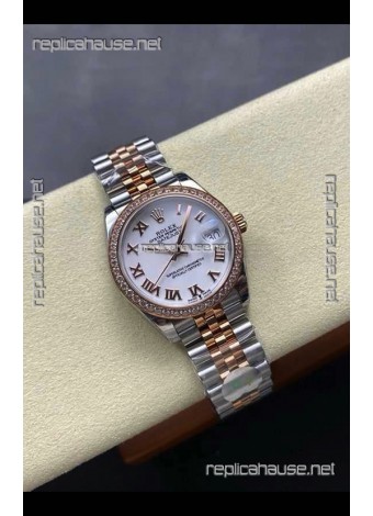 Rolex Super Clone Datejust 31MM White Dial Yellow Gold Super Clone Watch 