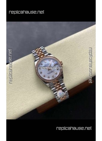 Rolex Super Clone Datejust 31MM Pearl Dial Rose Gold Super Clone Watch 
