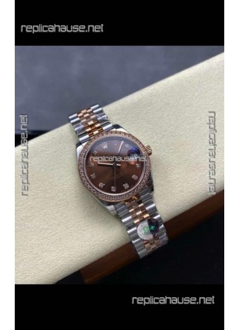 Rolex Super Clone Datejust 31MM Brown Dial Rose Gold Super Clone Watch 