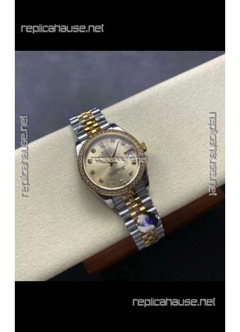 Rolex Super Clone Datejust 31MM Gold Dial Yellow Gold Super Clone Watch 