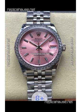 Rolex Super Clone Datejust 31MM Pink Dial Steel Case Super Clone Watch 