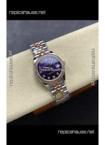 Rolex Super Clone Datejust 31MM Blue Dial Rose Gold Super Clone Watch 