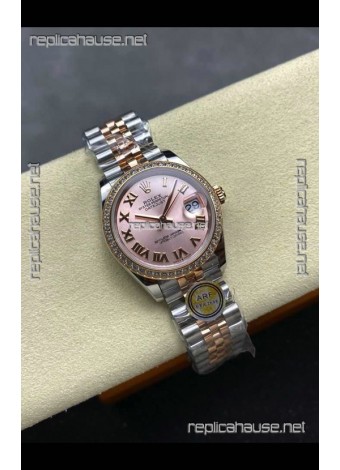Rolex Super Clone Datejust 31MM Pink Dial Rose Gold Super Clone Watch 