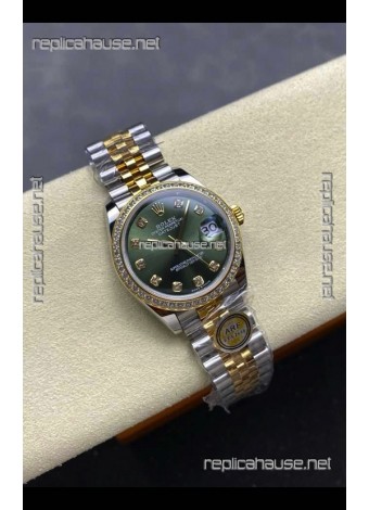 Rolex Super Clone Datejust 31MM Green Dial Yellow Gold Super Clone Watch 
