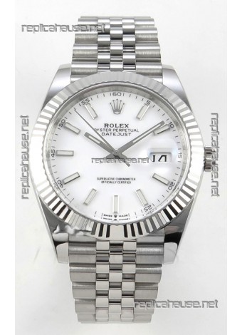 Datejust Super Clone 126334 White Dial 41MM FREE SPRUNG MVMNT 3235 Watch 