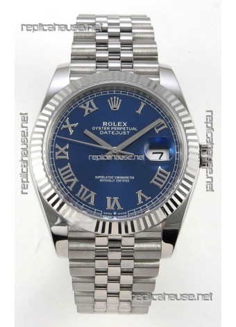 Datejust Super Clone 126334 Blue Roman Dial 41MM FREE SPRUNG MVMNT 3235 Watch 