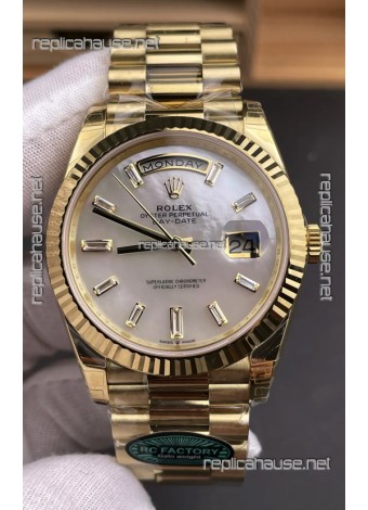 Rolex Day Date 228238 Yellow Gold in Pearl Dial Super Clone Watch 