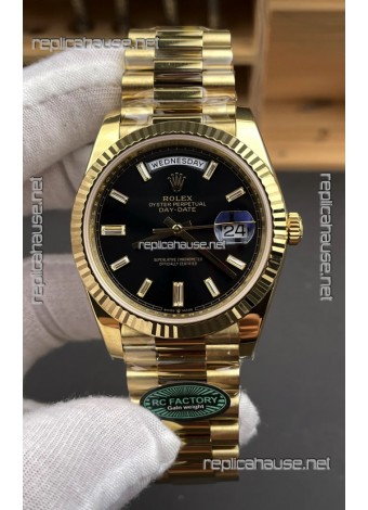 Rolex Day Date 228238 Yellow Gold Black Crystal Dial Super Clone Watch 
