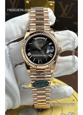 Rolex Day Date 228236 Rose Gold Slate Ombre Dial Super Clone Watch 