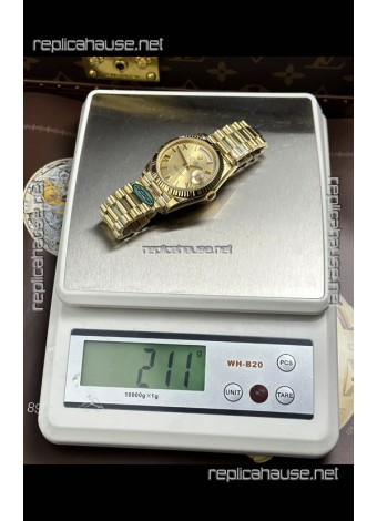 Rolex Day Date 228238 Yellow Gold in Gold Roman Dial Super Clone Watch 