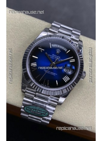 Rolex Day Date 228236 Stainless Steel Blue Ombre Super Clone Watch 