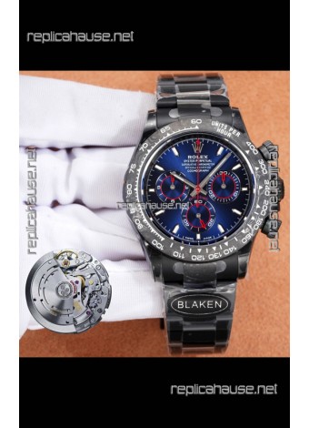 Rolex Daytona Blaken 4131 Movement Blue Dial Super Clone Watch 