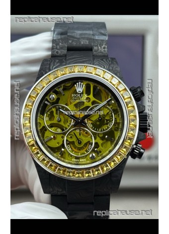 Rolex Daytona Yellow "Artisans De Genève - Poetry of Lights" Carbon Casing Super Clone Watch 