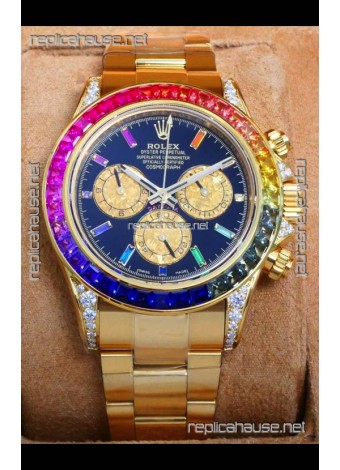 Rolex Daytona 116568 Yellow Gold Black Dial Super Clone Watch 