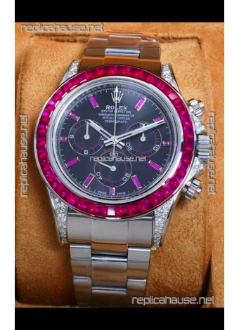 Rolex Daytona 126599 White Gold Red Dial Super Clone Watch 