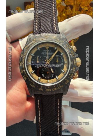 Rolex Daytona DiW Cream Invert Gold Carbon Fiber Super Clone Watch 