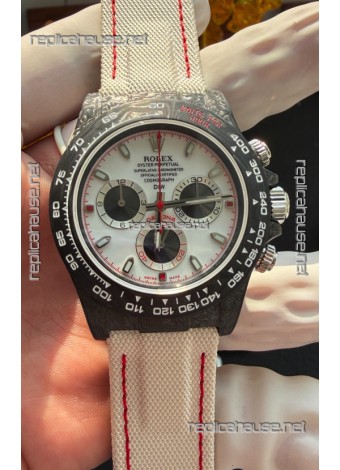Rolex Daytona DiW Black Carbon Fiber Speedster White Dial Super Clone Watch 