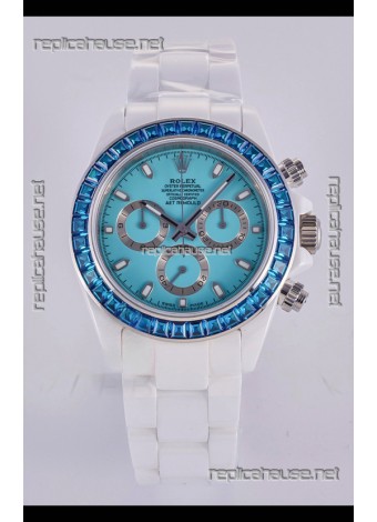 Rolex Daytona AET White Ceramic Blue Dial 4130 Movment Super Clone Watch 