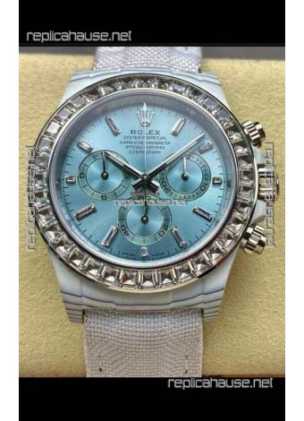 Rolex Daytona TPT Casing Ice Blue Dial Nylon Strap Super Clone Watch 
