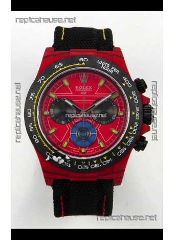 Rolex Daytona DiW Iron Man Red Carbon Super Clone Watch 