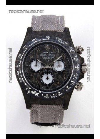 Rolex Daytona DiW Black Carbon Arabic Numerals Super Clone Watch 