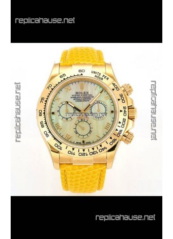 Rolex Daytona 116568 Yellow Gold 4801 Movement Yellow Dial Super Clone Watch 