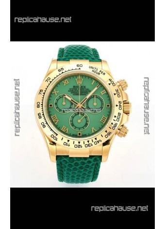 Rolex Daytona 116568 Yellow Gold 4801 Movement Green Dial Super Clone Watch 
