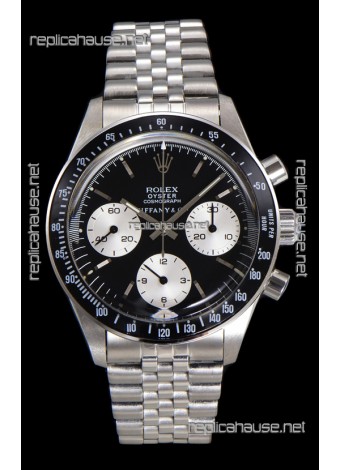 Rolex Daytona Paul Newman 37MM Tiffany & Co Black Dial Manual Wind Super Clone Watch 