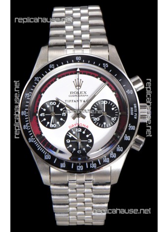 Rolex Daytona Paul Newman 37MM Tiffany & Co White Dial Manual Wind Super Clone Watch 